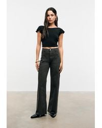 Stradivarius - D63 Jeans Gamba Larga Cuciture - Lyst