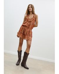Stradivarius - Abito Stampato Halter Corto E Fluido - Lyst