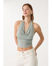 Stradivarius - Top Halter Brillantini - Lyst