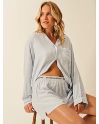 Stripe & Stare - Soft Brushed Woven Pyjama Shorts - Lyst