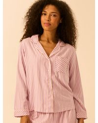 Stripe & Stare - Soft Brushed Woven Pyjama Top - Lyst
