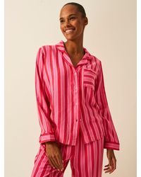 Stripe & Stare - Soft Brushed Woven Pyjama Top - Lyst