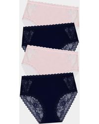 Stripe & Stare - Eco Lace High Rise Knicker Four Pack - Lyst