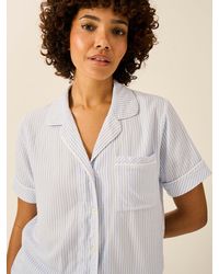 Stripe & Stare - Soft Brushed Woven Short Sleeve Pyjama Top - Lyst