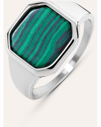 Stroili - Anello Chevalier Man Code Acciaio Malachite - Lyst