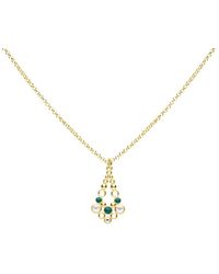 Stroili - Collana in ottone dorato con ciondolo lancia cristalli e smalto verde - Lyst
