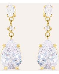 Stroili - Orecchini Pendenti Aura Acciaio Dorato Cubic Zirconia - Lyst