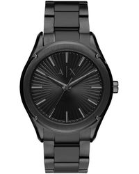 ARMANI EXCHANGE - Orologio solo tempo in acciaio nero - Lyst
