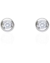 Stroili - Orecchini lobo punto luce in oro bianco e brillante 0.06 ct - Lyst