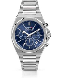 Sector - Orologio 960 cronografo con cinturino e cassa in acciaio silver e quadrante blu - Lyst