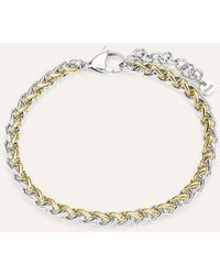 Stroili - Bracciale Catena Man Code Acciaio Bicolore Dorato / Bianco - Lyst