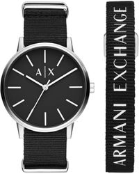 ARMANI EXCHANGE - Orologio solo tempo in nylon nero e cassa in acciaio - Lyst