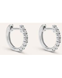 Stroili - Orecchini A Cerchio Sophia Oro Bianco Diamante - Lyst