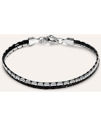 Stroili - Bracciale Catena Man Code Acciaio Bicolore Bianco / Nero - Lyst