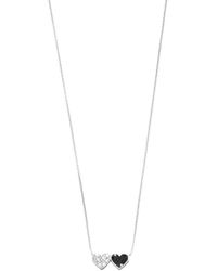 Stroili - Girocollo cuori in argento 925 e zirconi bianchi e neri - Lyst