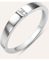 Stroili - Anello Fedina Silver Collection Argento Rodiato Cubic Zirconia - Lyst