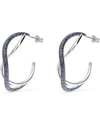 Stroili - Orecchini a cerchio in ottone rodiato con onda glitter - Lyst