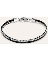 Stroili - Bracciale Catena Man Code Acciaio Bicolore Bianco / Nero - Lyst