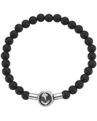 Stroili - Bracciale ancora in acciaio e pelle - Lyst
