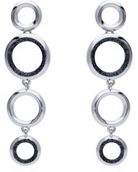 Stroili - Orecchini a lobo pendenti in ottone rodiato e glitter antracite - Lyst