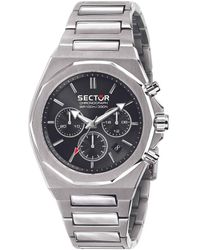Sector - Orologio 960 cronografo con cinturino e cassa in acciaio silver e quadrante nero - Lyst
