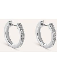 Stroili - Orecchini A Cerchio Sophia Oro Bianco Diamante - Lyst