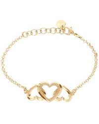Stroili - Bracciale in ottone oro rosa con cuori con glitter - Lyst