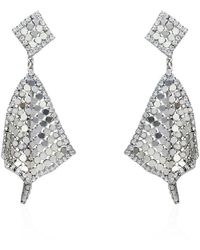 Stroili - Orecchini pendenti con rombi e strass in metallo rodiato color argento - Lyst