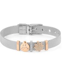 Stroili - Bracciale Catena Aura Acciaio Bicolore Bianco / Rosa Cristallo - Lyst