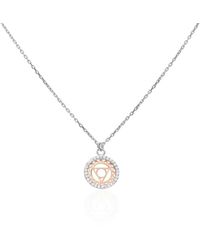 Stroili - Collana in argento bicolore e zirconi con ciondolo V Chakra della comunicazione - Lyst