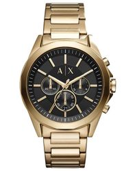 ARMANI EXCHANGE - Orologio cronografo cinturino e cassa in acciaio dorato - Lyst
