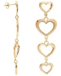 Stroili - Orecchini pendenti in ottone oro rosa con cuori con glitter - Lyst