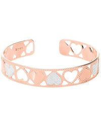 Stroili - Bracciale rigido small in bronzo rosato con cuori bicolore - Lyst