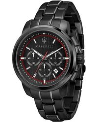 Maserati - Orologio cronografo linea Successo cinturino e cassa in acciaio nero - Lyst