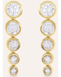 Stroili - Orecchini Pendenti Aura Acciaio Dorato Cubic Zirconia - Lyst