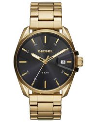 DIESEL - Orologio solotempo in acciaio gold con quadrante nero - Lyst