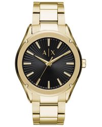 ARMANI EXCHANGE - Orologio solo tempo in acciaio dorato. quadrante nero - Lyst