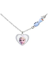 Stroili - Girocollo con pendente cuore Elsa e Olaf in argento e glitter - Lyst