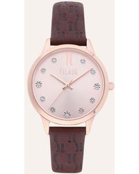 Stroili - Orologio linea Formentera solo tempo cinturino in pelle marrone e cassa rose gold - Lyst
