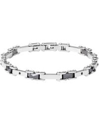 Stroili - Bracciale Man Code Acciaio Bicolore Bianco / Nero Cubic Zirconia - Lyst