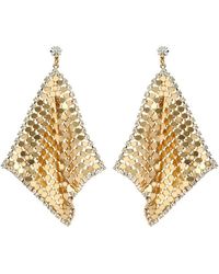 Stroili - Orecchini pendenti con rombo e strass al lobo in metallo dorato - Lyst
