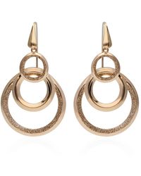 Stroili - Orecchini pendenti a monachella in ottone bronzato e glitter bronzo - Lyst