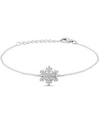 Stroili - Bracciale in argento rodiato con fiocco di neve e zirconi - Lyst