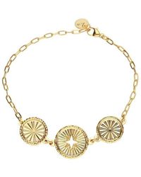 Stroili - Bracciale con charms rosa dei venti e raggi in bronzo dorato - Lyst