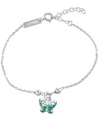 Stroili - Bracciale farfalla in argento rodiato e cristalli - Lyst
