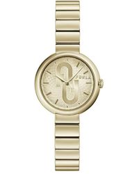 Furla - Oro acciaio inossidabile orologio analogico al quarzo - Lyst