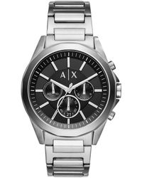 ARMANI EXCHANGE - Orologio 3h in acciaio con quadrante nero - Lyst