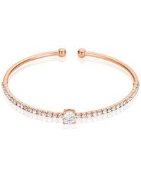 Stroili - Bangle in metallo rosato e strass - Lyst