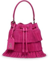 Stuart Weitzman - , RAE FRINGE MINI BUCKET BAG, Nouveautés, , - Lyst