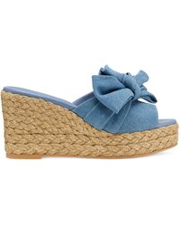 Stuart Weitzman - , LOVEKNOT ESPADRILLE WEDGE SLIDE, CHAUSSURES COMPENSÉES, - Lyst